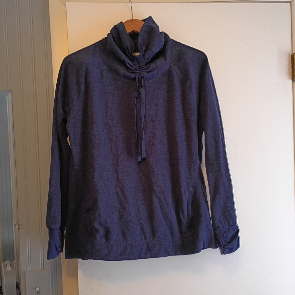 Old Navy Deep Blue Cowl Neck Active Fleece